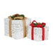 2 Piece Christmas Present Display Set With Lights & Snow Finish - Giftolicious