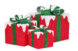 3 Piece Christmas Present Display Set With Lights­ Red Finish - Giftolicious