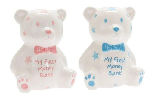 Baby Girl My First Teddy Money Box Pink Small - Giftolicious