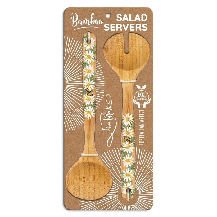 Bamboo Salad Servers Daisies Bss24 - Giftolicious