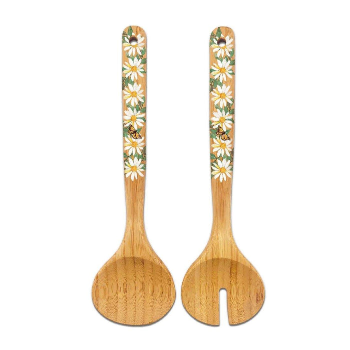 Bamboo Salad Servers Daisies Bss24 - Giftolicious