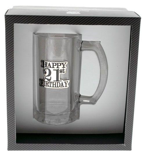 Birthday 21st Badged Straight Stein - Giftolicious