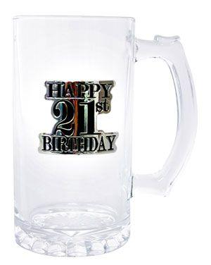 Birthday 21st Badged Straight Stein - Giftolicious