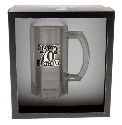 Birthday 70th Badged Straight Stein - Giftolicious