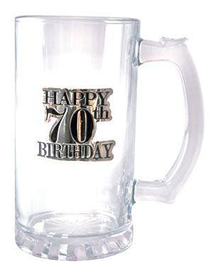 Birthday 70th Badged Straight Stein - Giftolicious