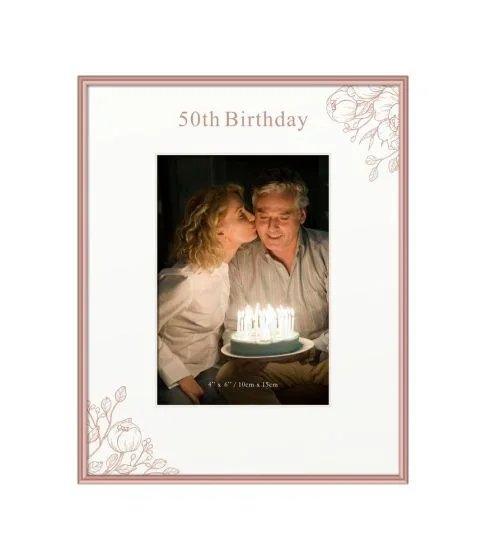 Birthday Frame Rose Gold 50th 4*6 2023 - Giftolicious