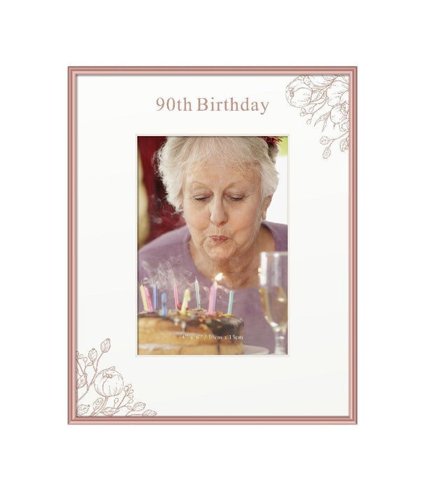 Birthday Frame Rose Gold 90th 4x6 Rg - Giftolicious