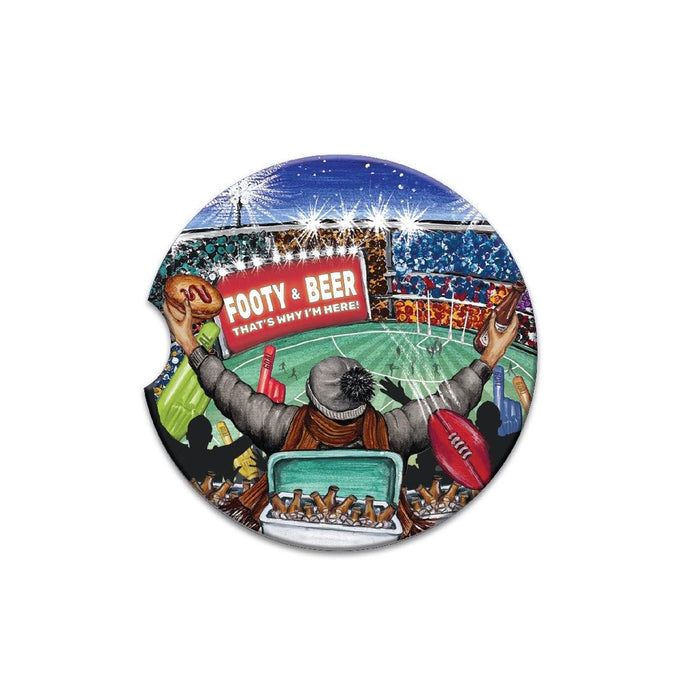 Car Coaster Men Afl Footy & Beer - Giftolicious