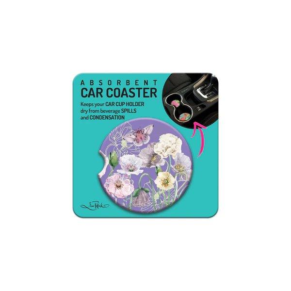 Car Coaster Purple Poppies - Giftolicious