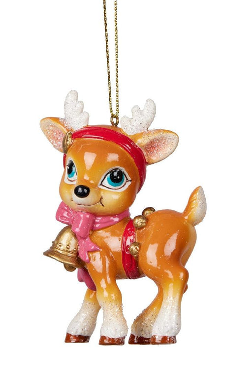 Cute Reindeer With Bell Christmas Tree Decoration - Giftolicious