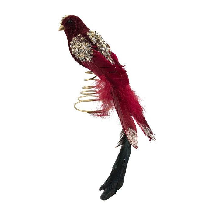 Fabric Burgundy Parrot Treetopper Tree Decoration - Giftolicious