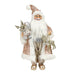 Fabric Santa Pink Champagne With Deer Xmas Figurine - Giftolicious