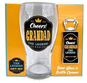 Grandad Beer Glass Bottle Opener Set - Giftolicious