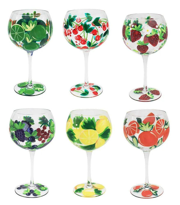 Hand Painted Fruit Gin Glass Oranges - Giftolicious