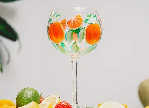 Hand Painted Fruit Gin Glass Oranges - Giftolicious