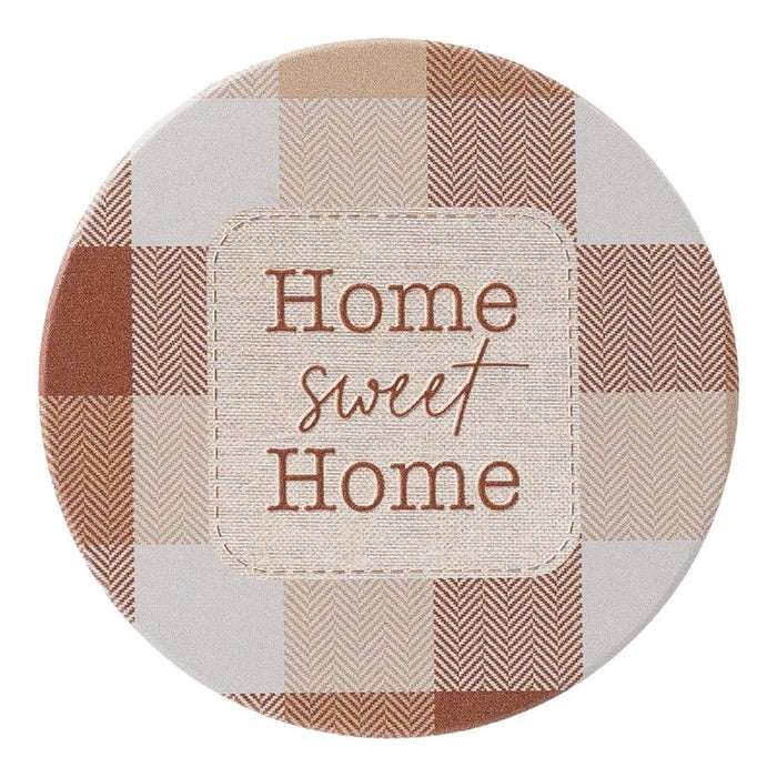 Home Sweet Home Gingham Ceramic Coaster - Giftolicious