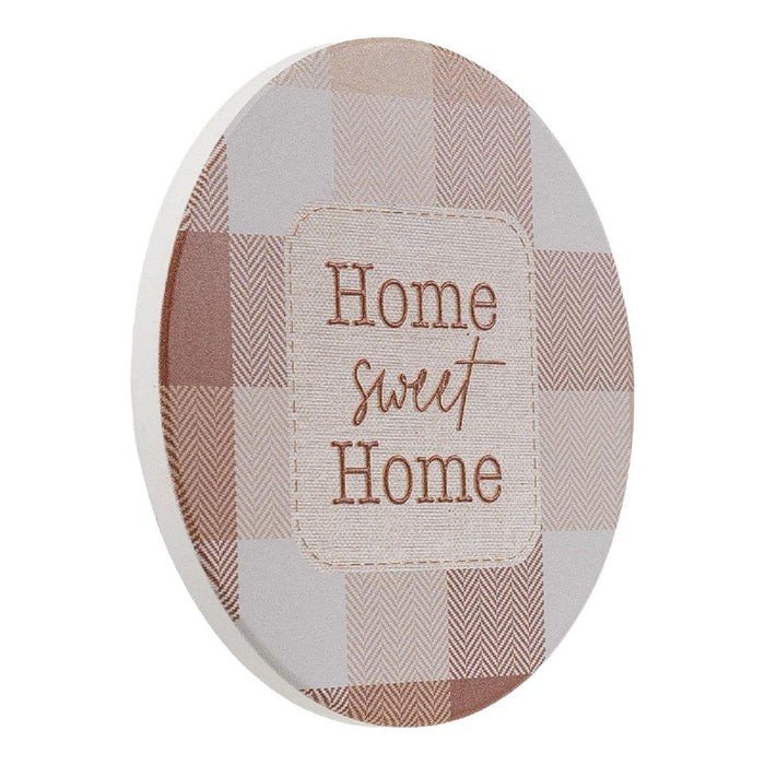 Home Sweet Home Gingham Ceramic Coaster - Giftolicious