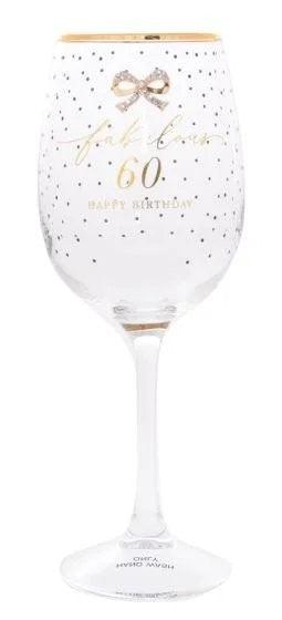 Jewelled 60th Birthday Wine Glass