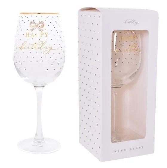 Jewelled Birthday Wine Glass