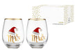 Joyful Mr And Mrs 2pk Christmas Glass Tumbler - Giftolicious