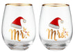 Joyful Mr And Mrs 2pk Christmas Glass Tumbler - Giftolicious