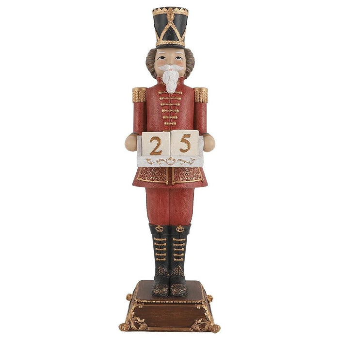 Nutcracker With Golden Details / 32cm With Calendar Xmas Figurine - Giftolicious