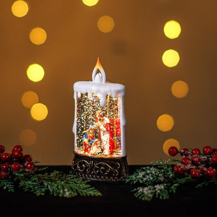 Snowing Mini Candle Nativity Xmas Lights - Giftolicious