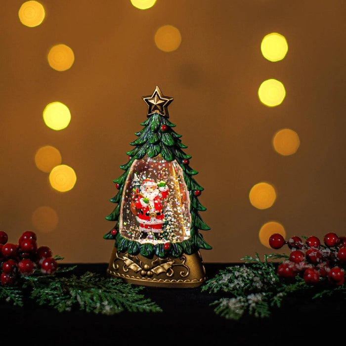 Snowing Mini Christmas Tree W/ Santa Xmas Lights - Giftolicious