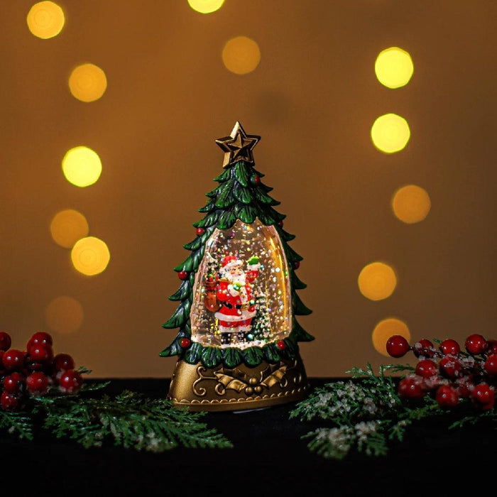 Snowing Mini Christmas Tree W/ Santa Xmas Lights - Giftolicious