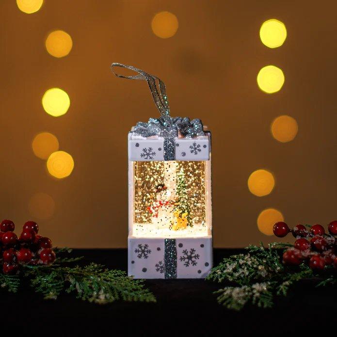 Snowing Mini Lantern Snowman Gift Box Xmas Lights - Giftolicious