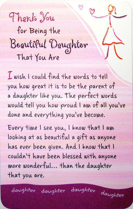 Wallet Card Thank You Beaut Daughter - Giftolicious