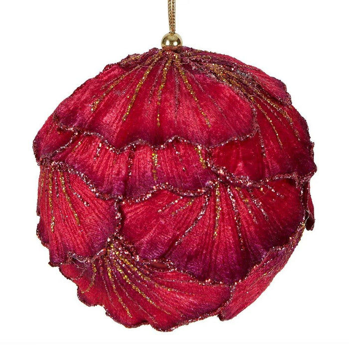 Xmas Ginko Leaf Bauble Hot Pink - Giftolicious