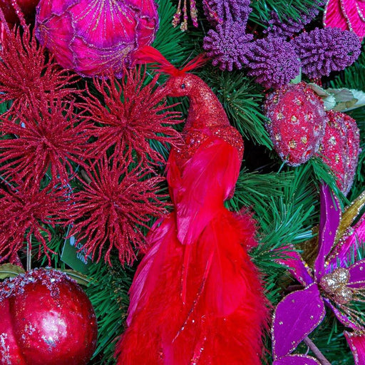 Xmas Showman Peacock With Clip Red - Giftolicious