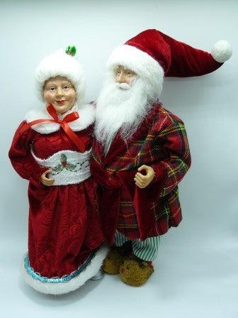 Xmas Standing Mr & Mrs Claus 40cm Figurine - Giftolicious