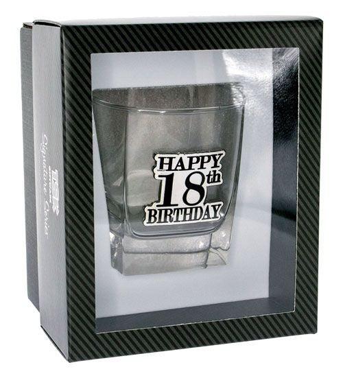 Birthday 18th Badged Scotch Glass - Giftolicious