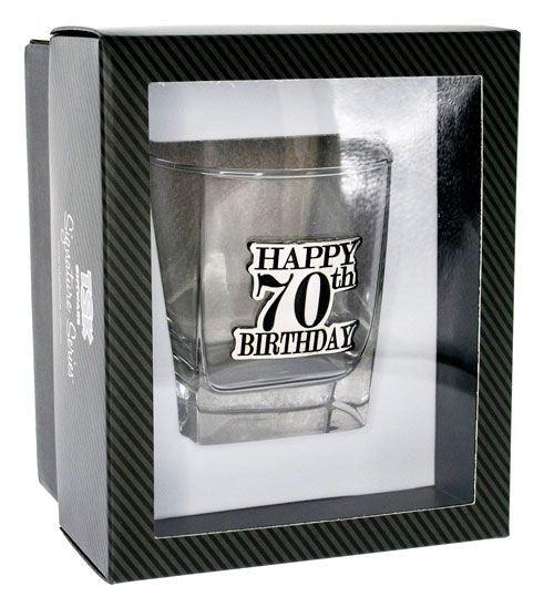 Birthday 70th Badged Scotch Glass - Giftolicious