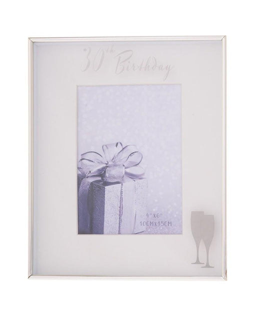 Birthday Frame Silver 30th 4x6 - Giftolicious