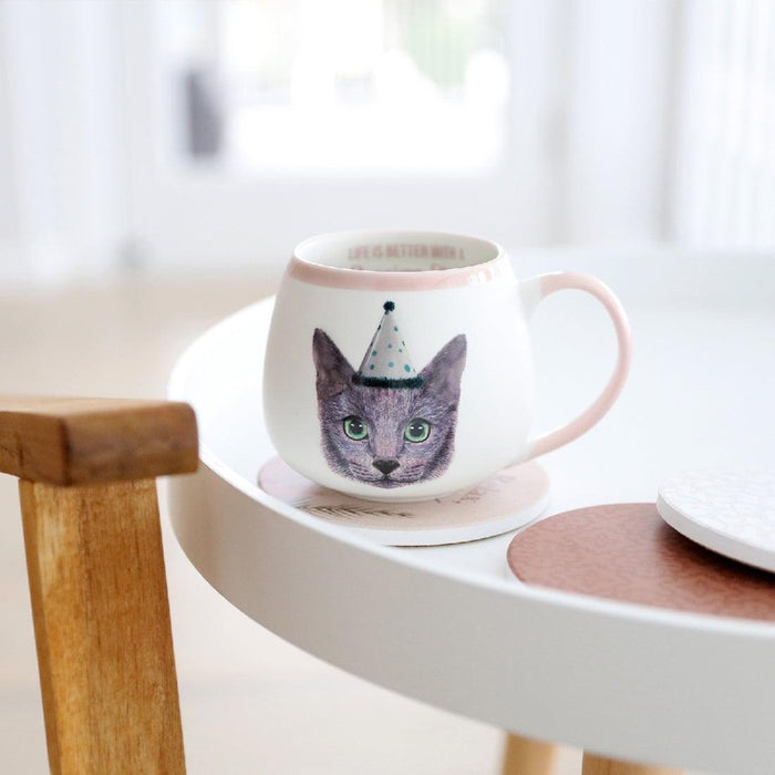 Painted Pet Cat Mug Russian Blue - Giftolicious