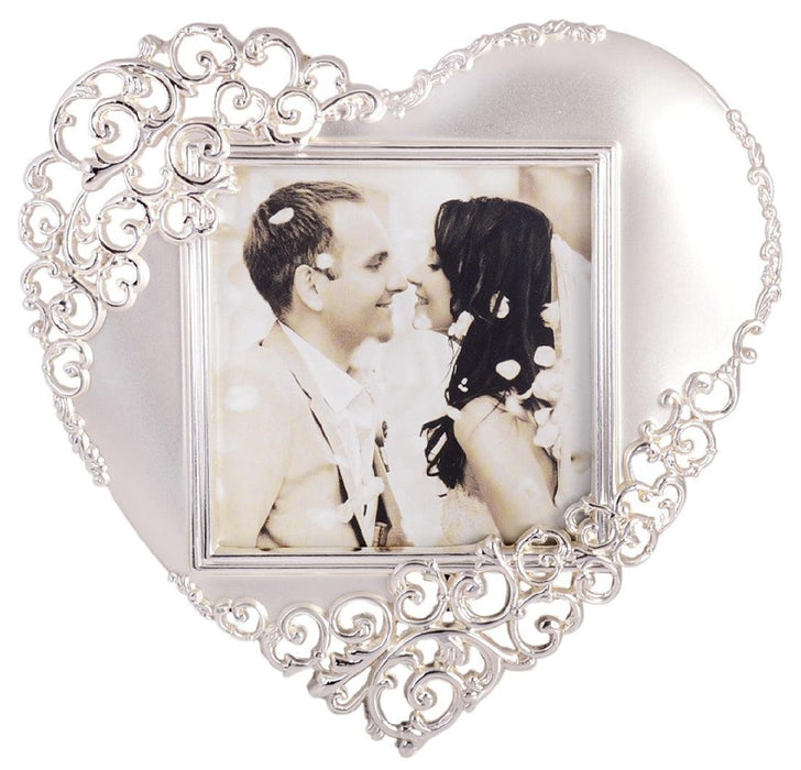 Silver Satin Heart Frame - Giftolicious